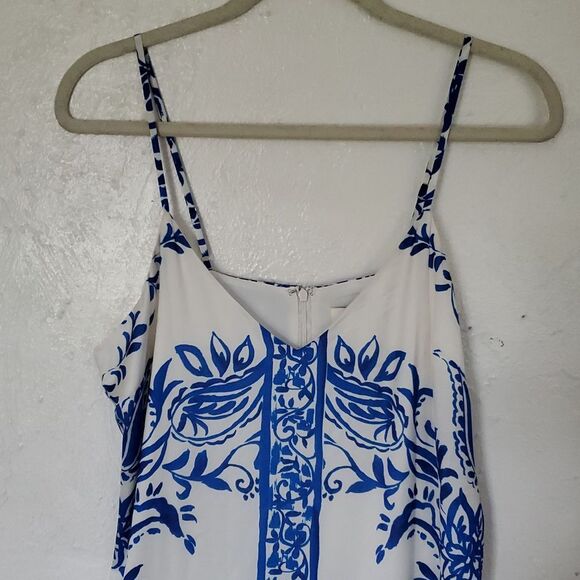 Adelyn Rae Rhegan Elegant Blue and White Floral Dress Size L - Picture 7 of 14